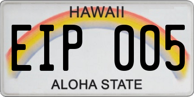 HI license plate EIP005