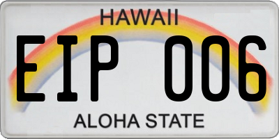 HI license plate EIP006