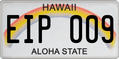 HI license plate EIP009