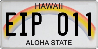 HI license plate EIP011