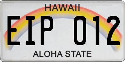 HI license plate EIP012