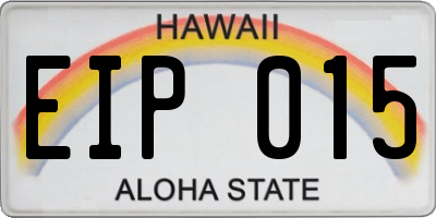 HI license plate EIP015