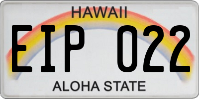 HI license plate EIP022