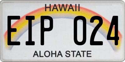 HI license plate EIP024