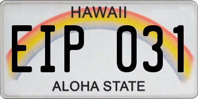 HI license plate EIP031