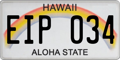 HI license plate EIP034