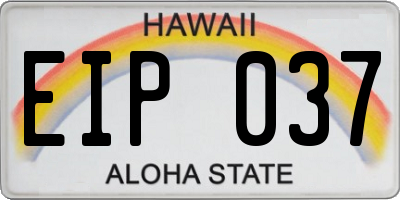 HI license plate EIP037