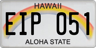 HI license plate EIP051