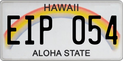 HI license plate EIP054