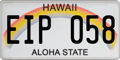 HI license plate EIP058