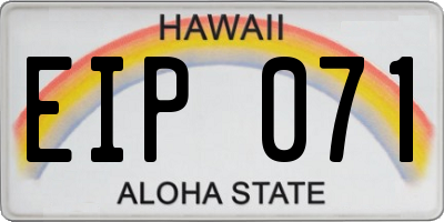 HI license plate EIP071
