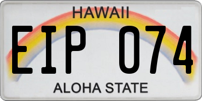 HI license plate EIP074