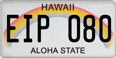 HI license plate EIP080