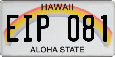 HI license plate EIP081