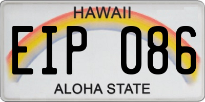 HI license plate EIP086