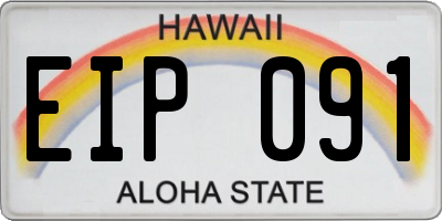 HI license plate EIP091