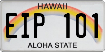 HI license plate EIP101