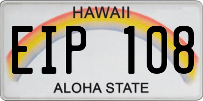 HI license plate EIP108
