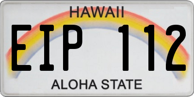 HI license plate EIP112
