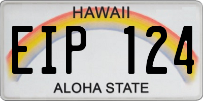 HI license plate EIP124