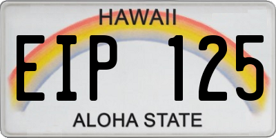 HI license plate EIP125