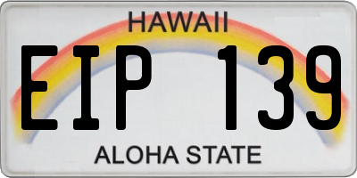 HI license plate EIP139