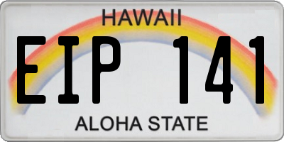 HI license plate EIP141