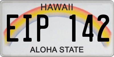 HI license plate EIP142