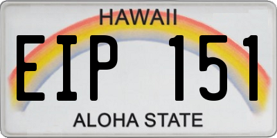 HI license plate EIP151