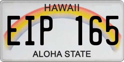 HI license plate EIP165
