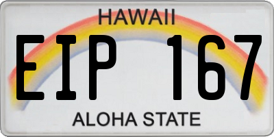 HI license plate EIP167