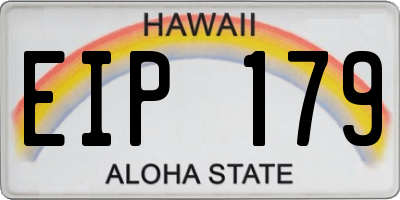 HI license plate EIP179