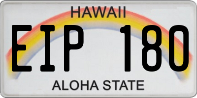 HI license plate EIP180