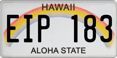 HI license plate EIP183