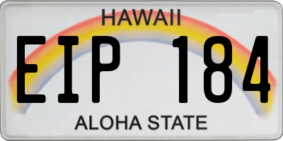 HI license plate EIP184