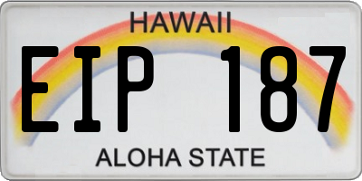 HI license plate EIP187