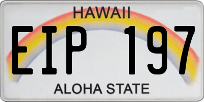 HI license plate EIP197