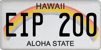 HI license plate EIP200