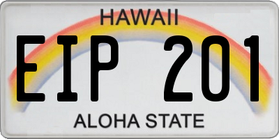 HI license plate EIP201