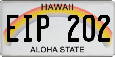 HI license plate EIP202