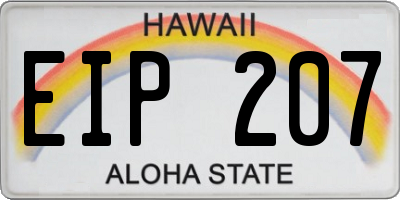 HI license plate EIP207