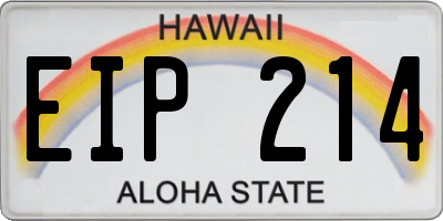 HI license plate EIP214