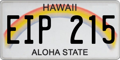HI license plate EIP215