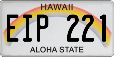 HI license plate EIP221