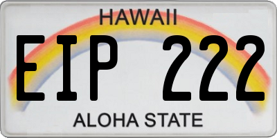 HI license plate EIP222