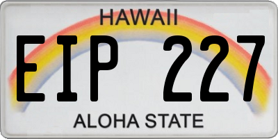 HI license plate EIP227
