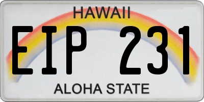 HI license plate EIP231