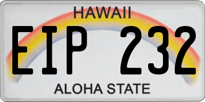 HI license plate EIP232