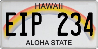 HI license plate EIP234