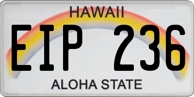 HI license plate EIP236